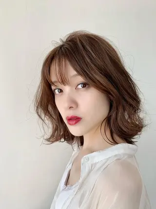 ミディアム 髪質改善×艶カラー Haruのヘアスタイル