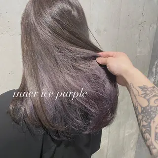 セミロング カラー パーマ ヘアアレンジ メンズ キッズ ネイル マツエク・マツパ 韓国/トレンド レイヤー【101】のヘアスタイル