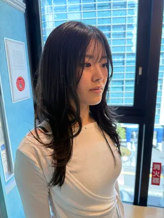 セミロング rina似合わせ レイヤー/メンズのヘアスタイル