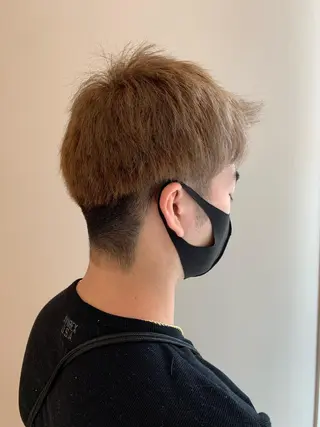 ショート カラー メンズ 顔まわりカット✄ ベージュカラー🧸のヘアスタイル