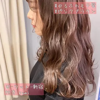 ロング カラー パーマ ヘアアレンジ メンズ キッズ ネイル マツエク・マツパ 新宿駅近♡友達とOK 🦋W -ワット -のヘアスタイル