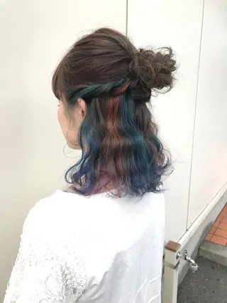 ミディアム カラー 湯浅 了一のヘアスタイル