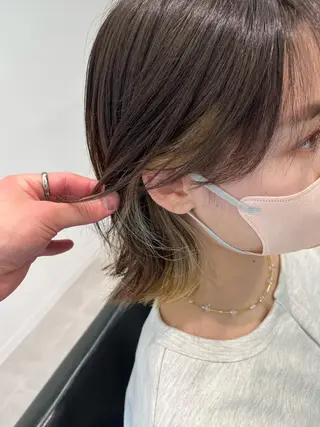 ミディアム カラー ハイライト/ショート /ボブ/RYOHEIのヘアスタイル