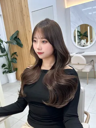 ロング カラー 🇰🇷韓国風くびれ ヘア🇰🇷中村優大のヘアスタイル
