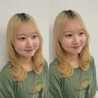 ミディアム 透明感カラー🪿🤍 顔まわりカットのヘアスタイル