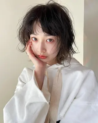 ミディアム カラー haco＋所属・圧倒的デザイン力 店長🎨RENAのヘアスタイル