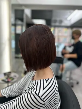 ミディアム パーマ 縮毛矯正/艶カラー /髪質改善/なんばのヘアスタイル