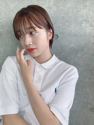 ショート カラー ボブパーマコテ巻き風 パーマNo1深江秀平のヘアスタイル