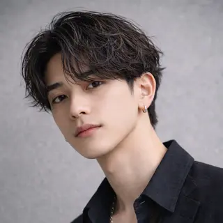 メンズ シャドウ/フェザー ニュアンスヘアメンズのヘアスタイル