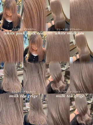 ロング カラー aya/小顔レイヤー /柔らかカラーのヘアスタイル