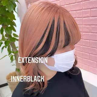 ミディアム カラー エクステ🩵ブリーチ 韓国ヘア🩵KAEのヘアスタイル