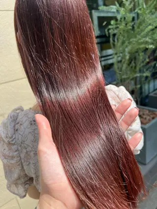 セミロング カラー ヘアアレンジ チャンモリパーマ/韓 国/Minami🦋のヘアスタイル