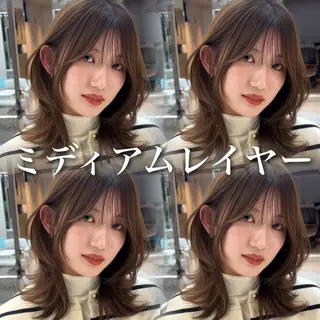 ミディアム カラー ウメダナオヤ/ くびれヘア✨のヘアスタイル