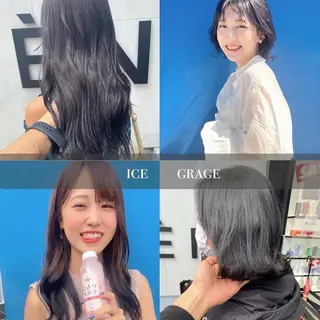 ミディアム カラー ヘアアレンジ 盛れる前髪／レイヤー カット／艶髪髪質改善のヘアスタイル