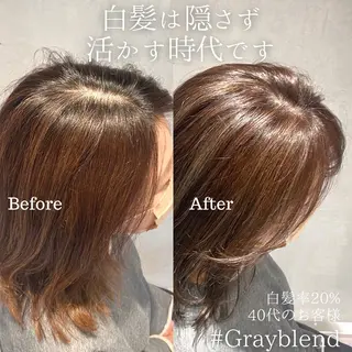 ミディアム カラー DX SHARE SALON所属・matka白髪ぼかし 大人ヘア/KEIKOのヘアスタイル