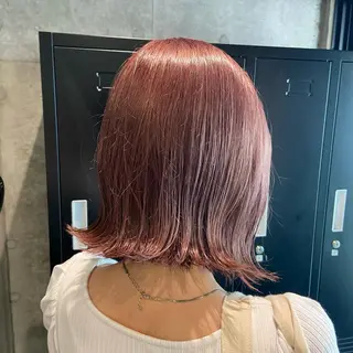 ミディアム 艶暖色カラー🍒 縮毛矯正ほののヘアスタイル