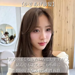 セミロング カラー 似合わせレイヤー/ 透明感カラーのヘアスタイル