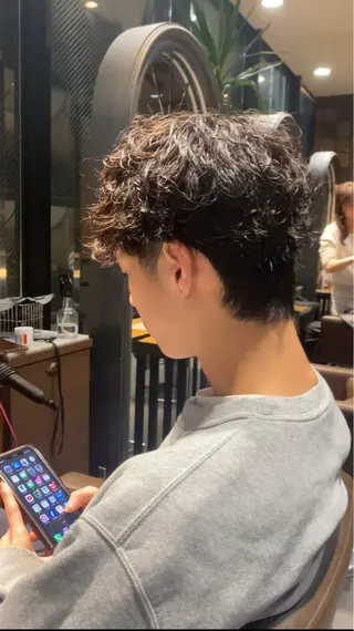 ショート パーマ メンズ 韓国ヘア/銀座/艶髪 /MINX/ウチダのヘアスタイル