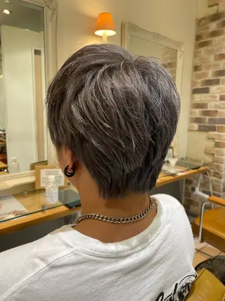 メンズ 鈴木弥月/大人ボブ× 透明感カラーのヘアスタイル