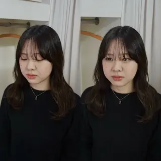 セミロング 骨格似合わせカット/ ナチュラルヘアのヘアスタイル