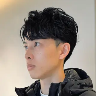 ショート パーマ メンズ スパイキーショート 大人パーマ 丸山のヘアスタイル