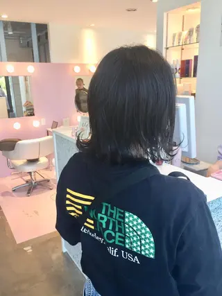 ミディアム 所渉/韓国レイヤー /ウルフカットのヘアスタイル