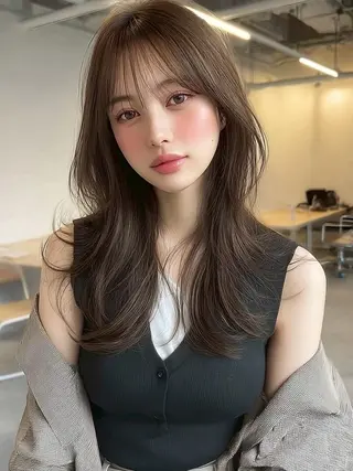 ロング カラー 岡田 望愛🫧のヘアスタイル