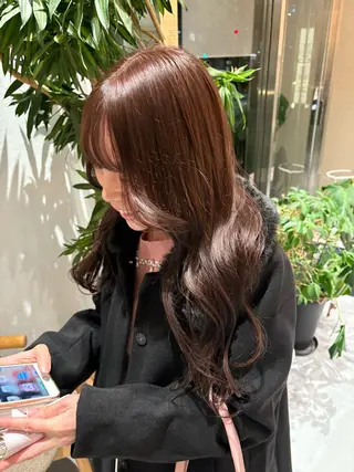 ロング カラー 風香🪼レイヤー カット/艶カラーのヘアスタイル
