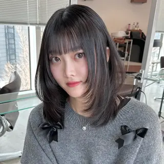 セミロング 透明感ワンカラー梅田 ダブルカラー/川上のヘアスタイル