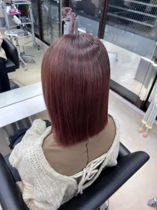 ミディアム カラー 紬/enne/ブリー チ/ハイトーンのヘアスタイル