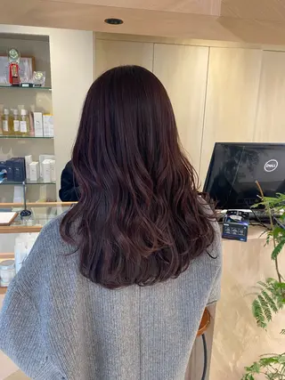ロング カラー 中山 優里のヘアスタイル