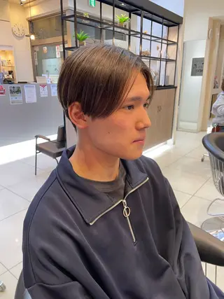 メンズ mao♡ベージュ/ 顔周りカットのヘアスタイル