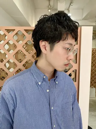 ショート パーマ メンズ 川間 将彦のヘアスタイル