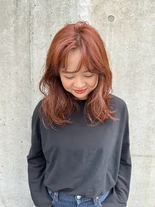 ミディアム カラー kchiara所属・yura /レイヤーカットのヘアスタイル