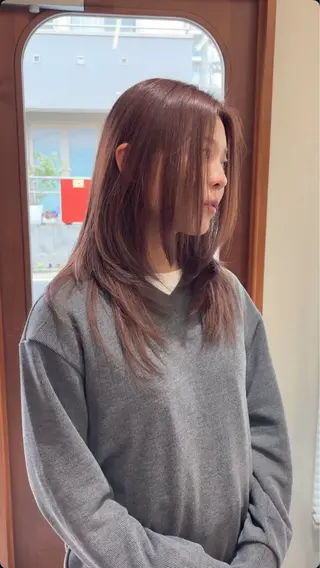 セミロング カラー 永田 愛莉のヘアスタイル