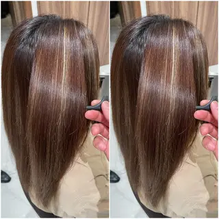 ロング パーマ 全席個室　暖色カラー Zina松園優香🌸のヘアスタイル