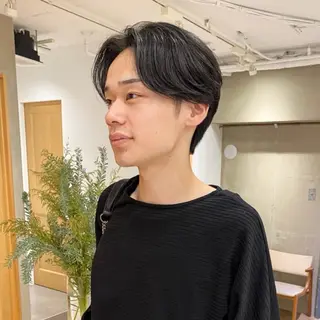 ミディアム パーマ メンズ メンズカット 田形清流のヘアスタイル