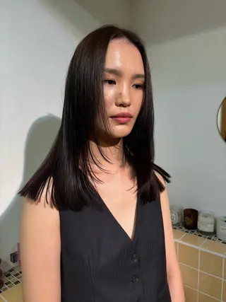 セミロング カラー sakura🌸 レイヤー/韓国ヘアのヘアスタイル