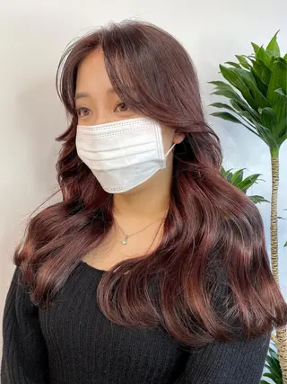 ロング カラー パーマ ヘアアレンジ メンズ キッズ ネイル マツエク・マツパ アイブロウ 韓国風×透明感カラー 髪質改善オタベシンヤのヘアスタイル