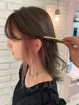 ミディアム カラー 韓国ヘア/艶カラー /田中悠佑のヘアスタイル
