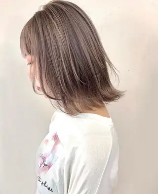 ミディアム カラー 【韓国ヘア×透明感 カラー】笹谷 莉未のヘアスタイル