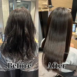 セミロング 韓国　縮毛矯正 髪質改善　木村のヘアスタイル