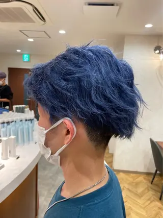 ミディアム カラー メンズ ARIA💎縮毛矯正 ブリーチ💎複雑履歴のヘアスタイル