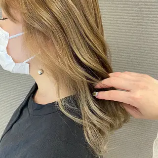 ロング カラー 婦中／メンズ/パーマ カラー/縮毛/波巻きのヘアスタイル