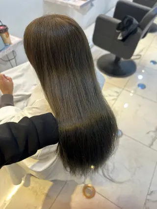 ロング カラー 心斎橋/縮毛矯正 /ブリーなしWカラーのヘアスタイル