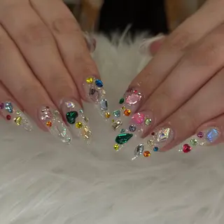 ネイル hami🎀うかん 🎀チップ長さ出しのネイルデザイン