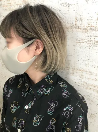 ショート カラー ケアブリーチ /髪質 改善/古橋圭史郎のヘアスタイル