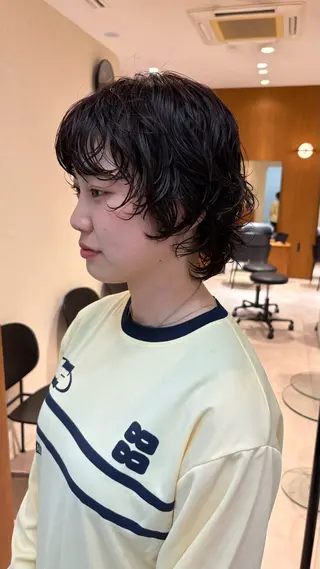 ショート パーマ 《無料カットモデル / perm》ナミのヘアスタイル