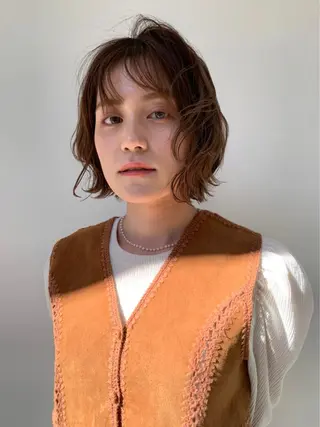 ショート カラー パーマ CEINE【セーヌ】 三軒茶屋のヘアスタイル