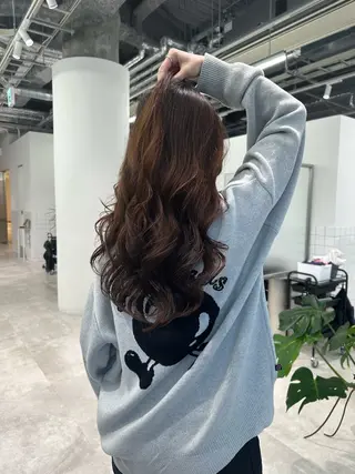 セミロング パーマ ARMONY大阪店 コテ巻き風パーマのヘアスタイル